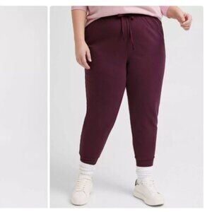 TORRID Sweatpants Plus Size 3X Burgundy Joggers NWT Super Soft Fleece Pants
